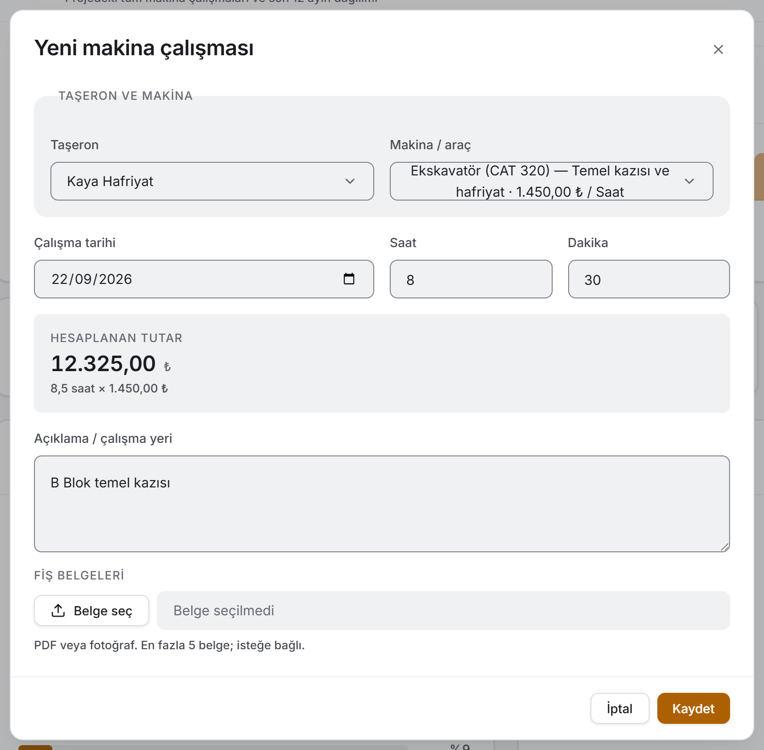 Yeni makina çalışması